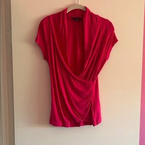 Banana Republic Vibrant Pink Drape Blouse